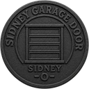 Sidney Garage Door - cast iron medallion logo